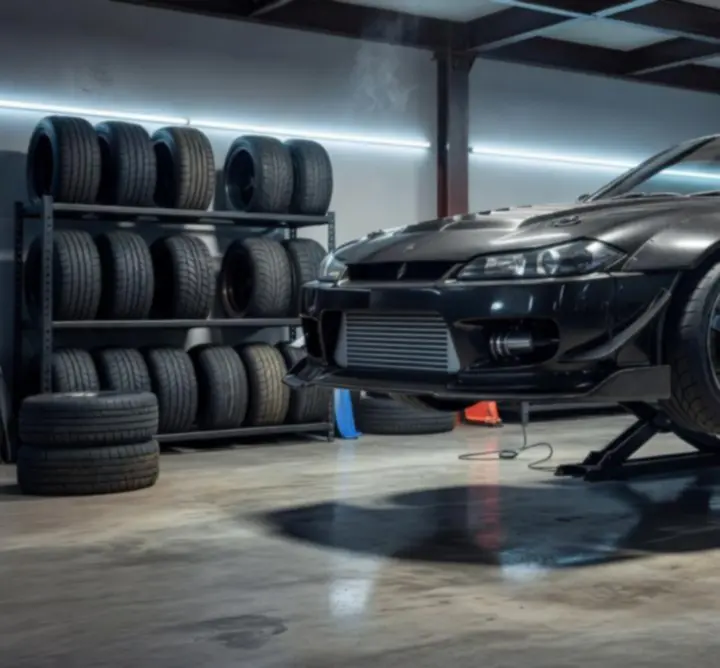 CarX Drift Racing 2 garage view showing a drift car and tuning options