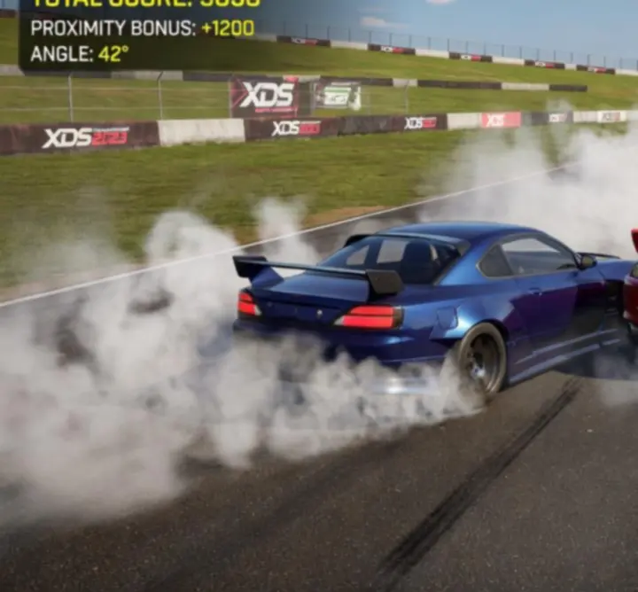 XDS twin drift scoring interface in CarX Drift Racing 2